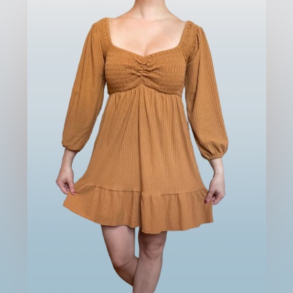 Baevely Dresses & Skirts - Square Neck Smocked Babydoll Mini Dress